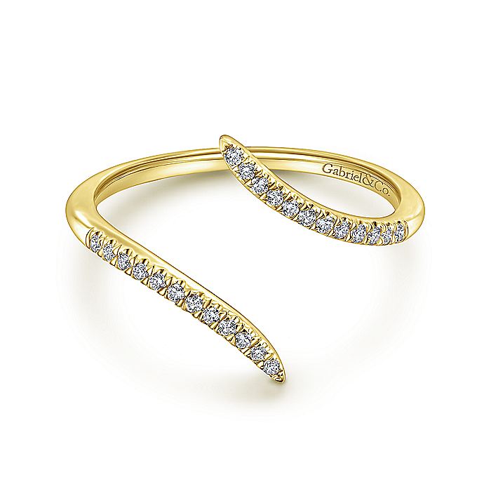Gabriel & Co Yellow Gold Open Wrap Diamond Ring - Diamond Fashion Rings - Women's