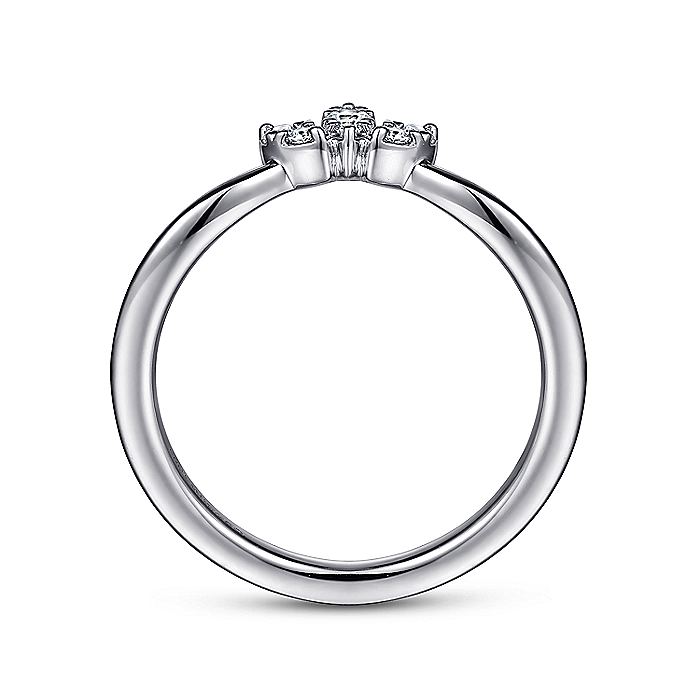 Gabriel & Co White Gold Curved Diamond Band