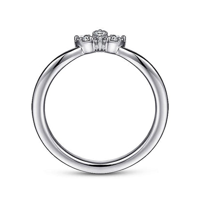 Gabriel & Co White Gold Curved Diamond Band - Diamond Wedding Bands - Women's