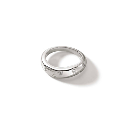 John Hardy Sterling Silver Diamond Surf Ring