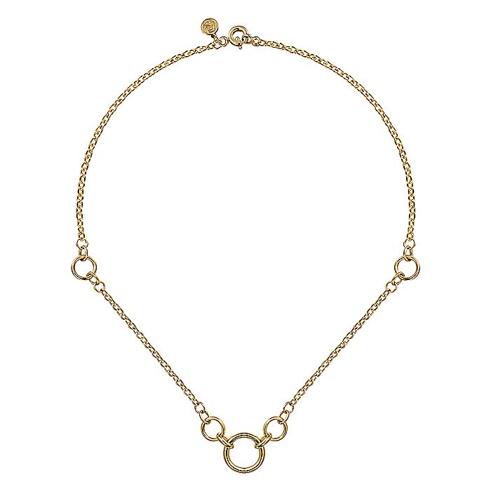 Gabriel & Co. 14 Karat Yellow Gold Tube Link 17 Inch Necklace - Gold Necklace