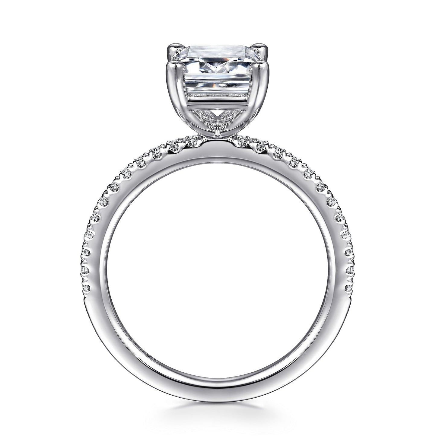 Gabriel & Co. Emerald Cut Semi-Mount Engagement Ring - Diamond Semi-Mount Rings