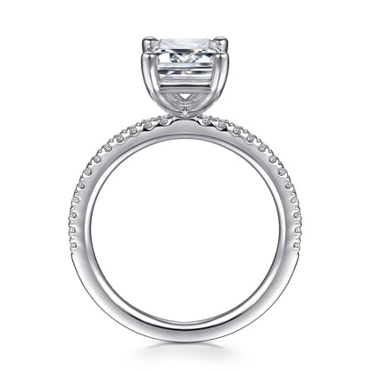 Gabriel & Co. Emerald Cut Semi-Mount Engagement Ring - Diamond Semi-Mount Rings