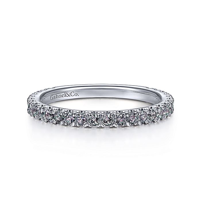 Gabriel & Co White Gold Alexandrite Stackable Ring