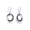 Gabriel & Co Silver Black Spinel Double Circle Drop Earrings