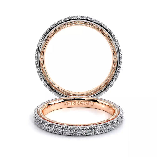 Verragio Tradition Collection White And Rose Gold Diamond Wedding Band