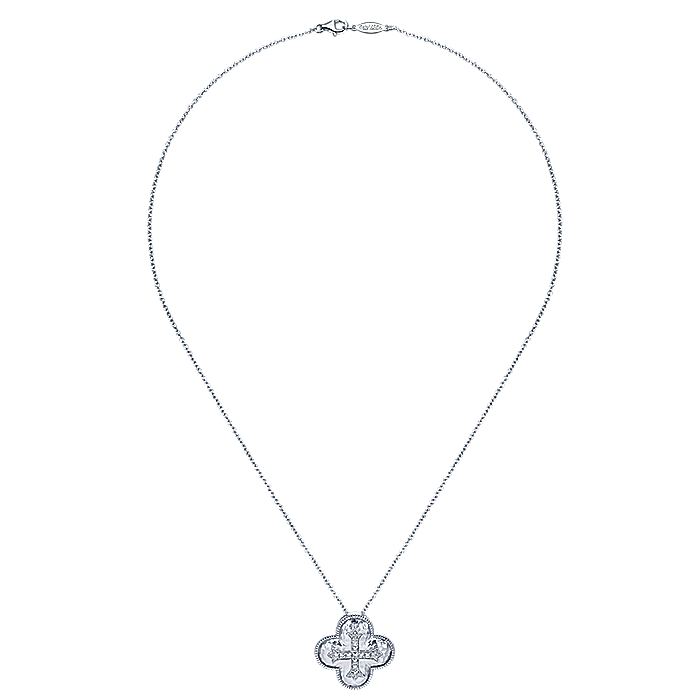 Gabriel & Co. Silver & Diamond Cross Pendant - Silver Necklace