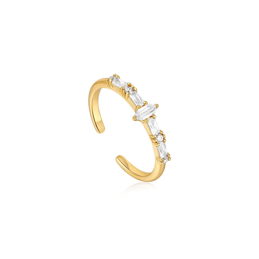 Ania Haie Gold Sparkle Multi Stone Band Ring - Ladies Silver Rings