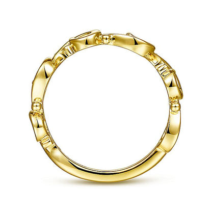 Gabriel & Co Yellow Gold Swirling Stackable Ring