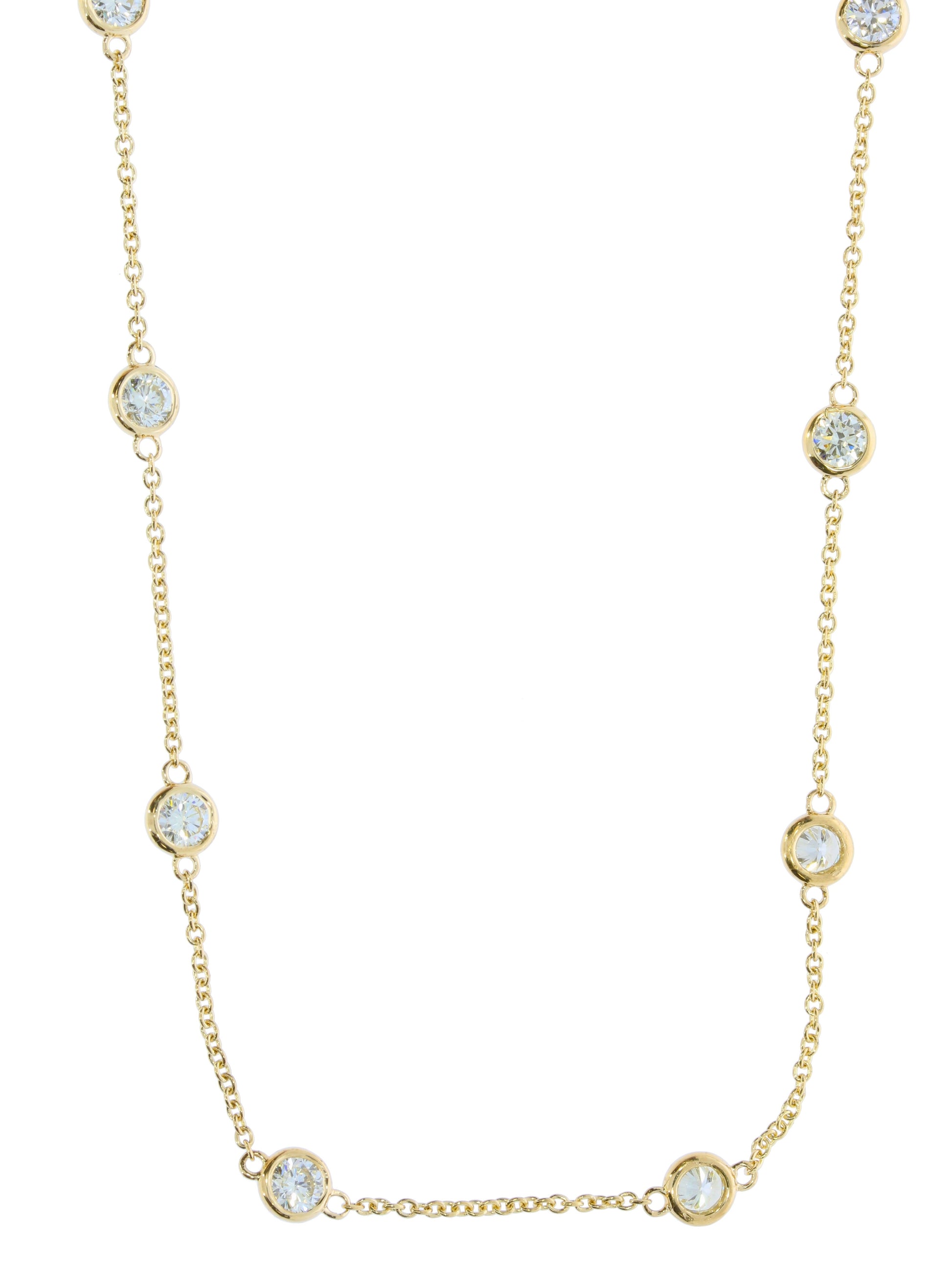 Yellow Gold Diamonds By The Inch Necklace - Diamond Necklaces