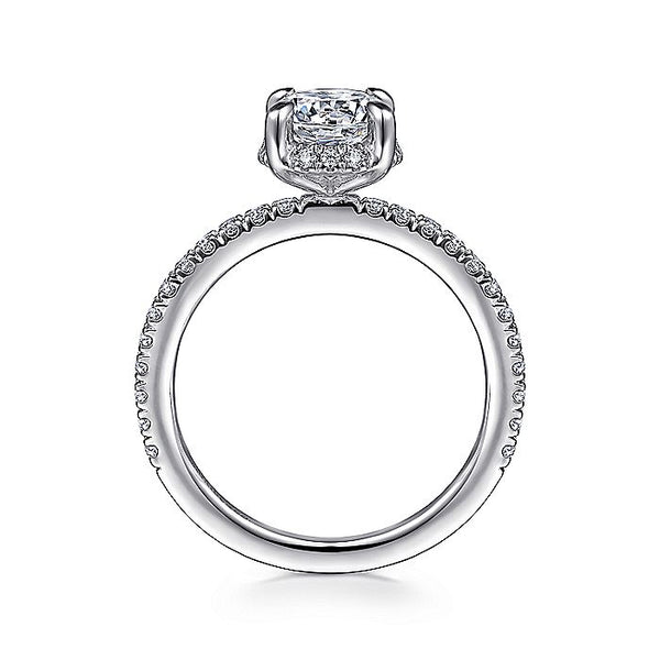 Gabriel & Co. 14 Karat White Gold Round Semi-Mount Engagement Ring