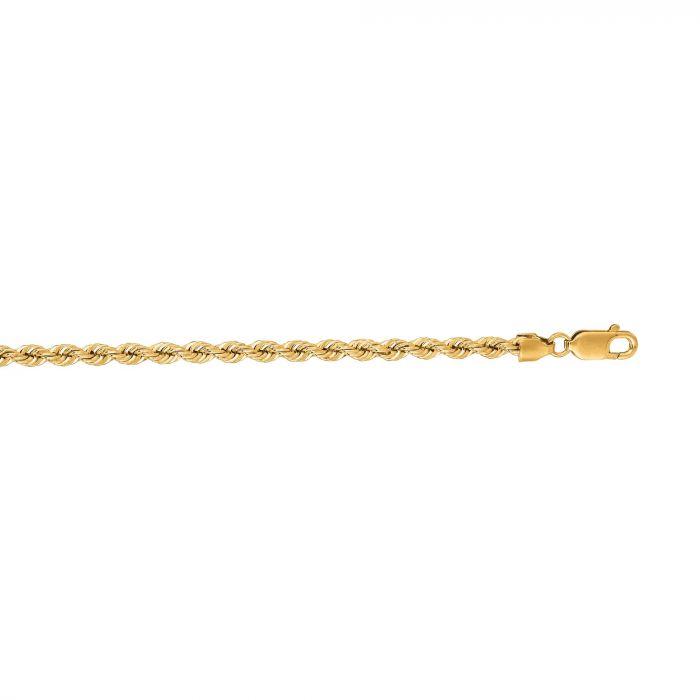 14k Yellow Gold Solid Rope Chain 18" - Gold Chains