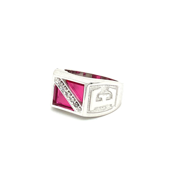 Silver And Pink Ring